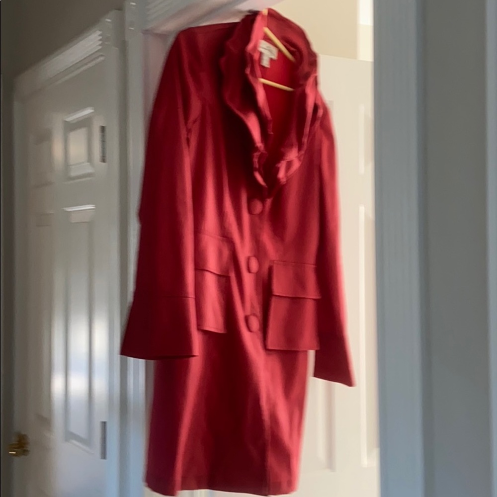 Red size 12 sexy Joseph Ribkoff Raincoat.